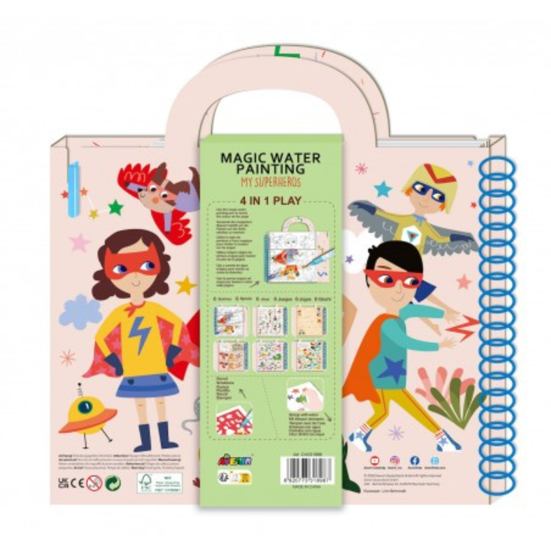 Livro de Atividades & Pintura com água - Super-Heróis