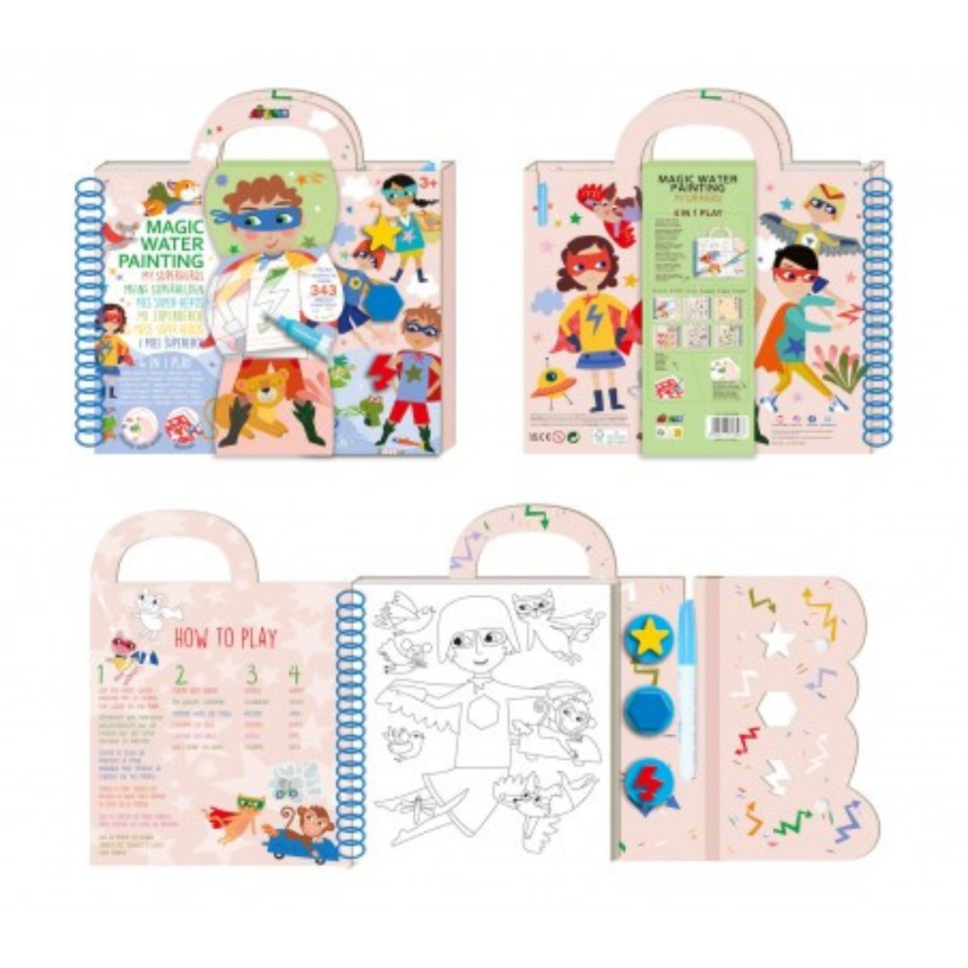 Livro de Atividades & Pintura com água - Super-Heróis